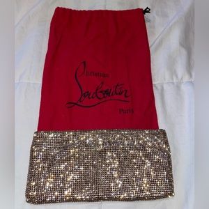 BRAND NEW CHRISTIAN LOUBOUTIN PEACH CRYSTAL STRASS CLUTCH